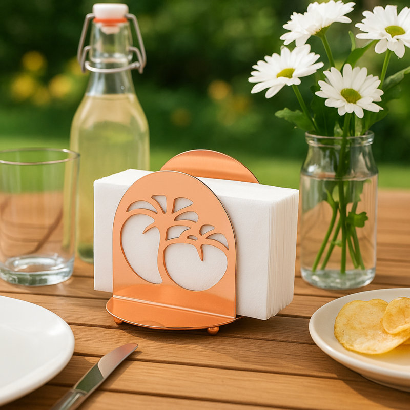 Organisateur de table moderne en métal plaqué cuivre pour table de salle à manger