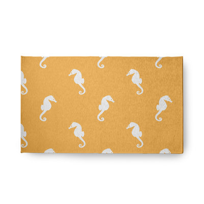 Tapis intérieur / extérieur en chenille tissé à la machine Bloomington - orange / blanc