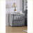 2-Drawer Contemporary Gray Nightstand with Faux Marble Top-1406568197