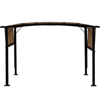 Outdoor Pergola With Stable Support Structure - 12 X 9 Ft, Retractable Canopy, Beige For Exhibitions Ft Gazebo Weather- Frame Beige, Canopy Terraces