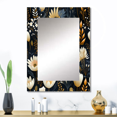 Campbellton - motif floral artistique - miroir mural floral