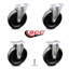 6 Inch Phenolic Wheel Swivel Top Plate Caster Set with 2 Rigid Service Caster