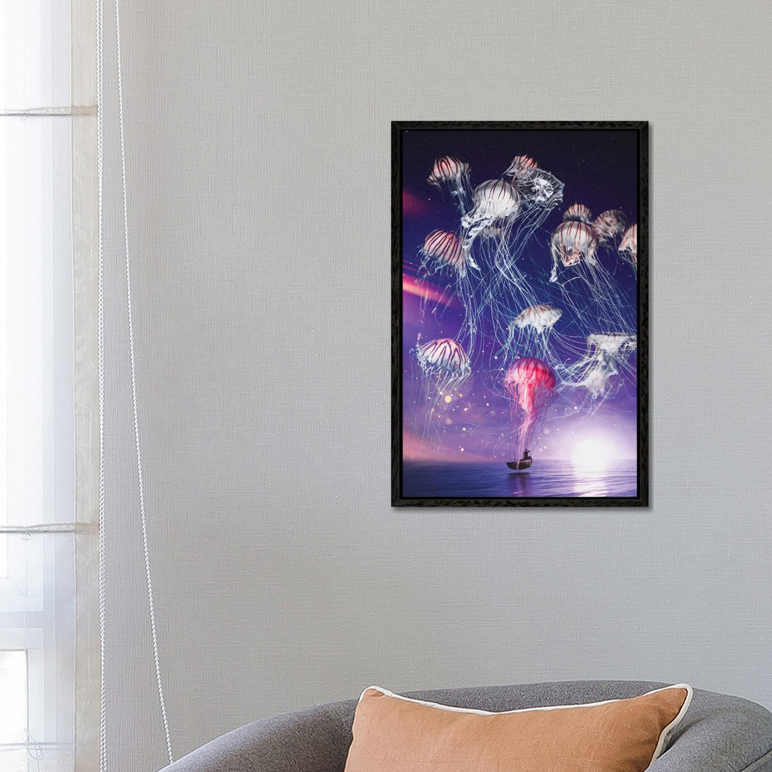 The Magical Kingdom Of Jellyfish In The Starry Night von GEN Z - Gallery-Wrapped Canvas Giclée on Canvas