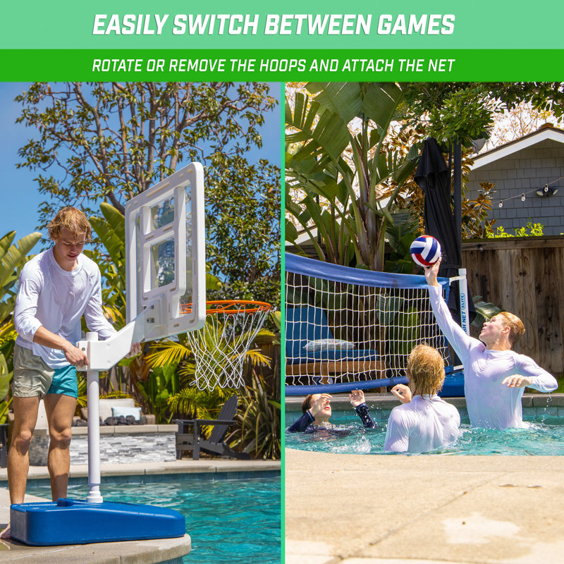 Ensemble de jeu de basketball et de volleyball 2-en-1 GoSports Splash Hoop ELITE