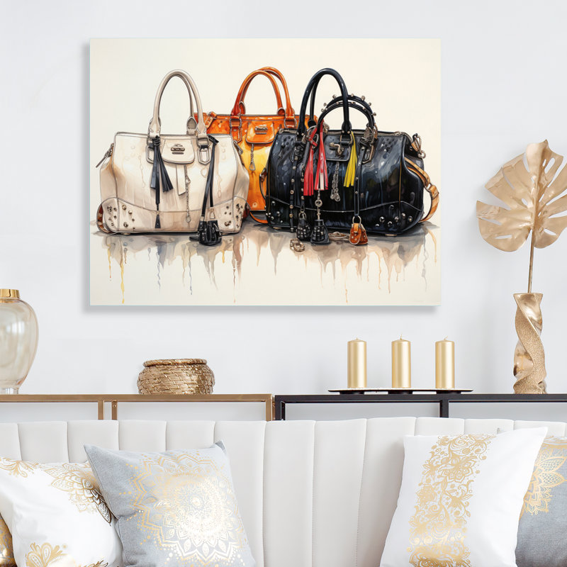 Minimalisme mode sac Envy IV - art mural mode en métal, H 12 po x l 20 po x P 1 po