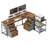114 Inch L-Shaped Desk with Power Outlets & USB-C, Industrial Computer Desk with 6 Fabric Drawers, 3 Open Shelves & Movable Monitor Stands, Large Corner Office Desk for Gaming, Rustic Brown