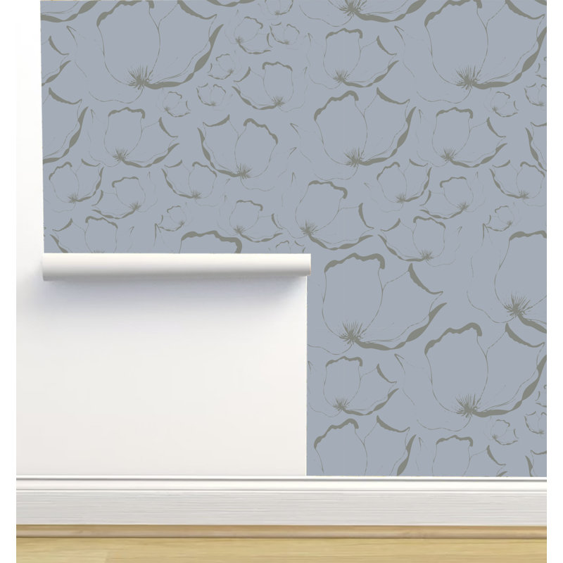 Rouleau de papier peint auto-adhésif texture L 6 pi x l 24 po Monor Designs, Bleu-gris