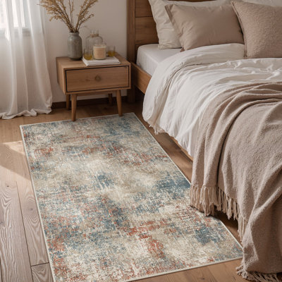 Abstract Machine Printed Area Rug