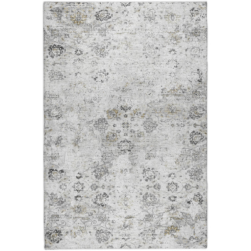 Premium Machine Washable Dream Shag ADS92 Ornate Rug, 8' x 10', Dove