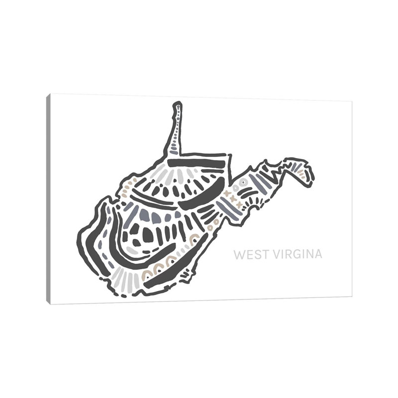 "West Virginia" par déclaration biens - impression sur toile tendue, H 8 po x l 12 po x P 0,75 po