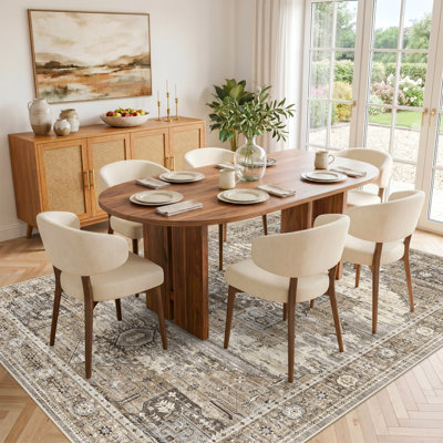 Washable Area Rugs - Large Rugs for Living Room Stain Resistant Carpet Vintage Rugs for Bedroom with Non Slip Backing Home Decor Floor Decoration Mat