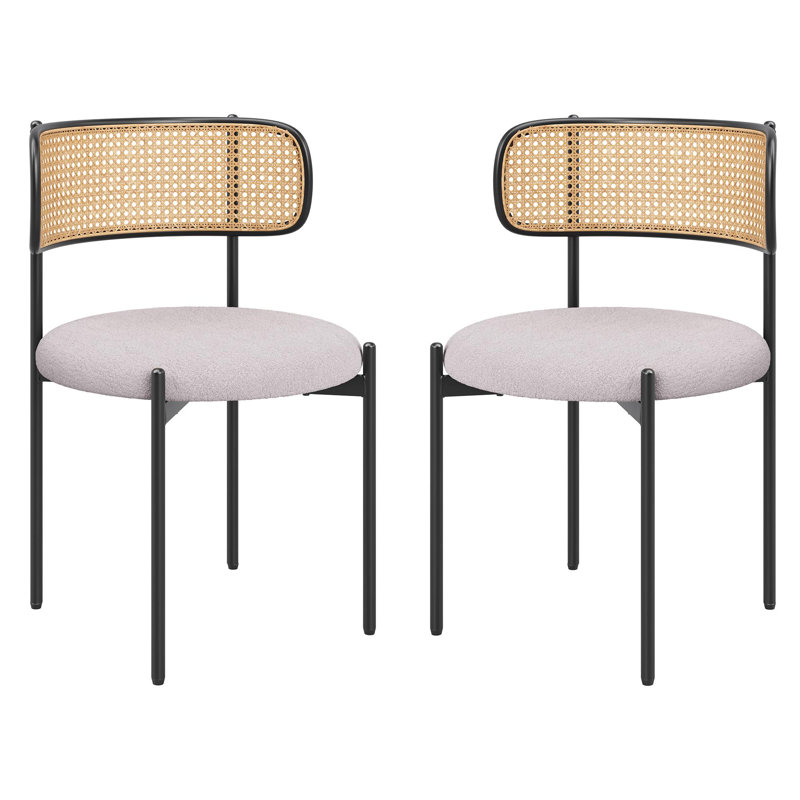 Ensemble de 2 chaises de salle à manger rembourrées Modern, Gris clair