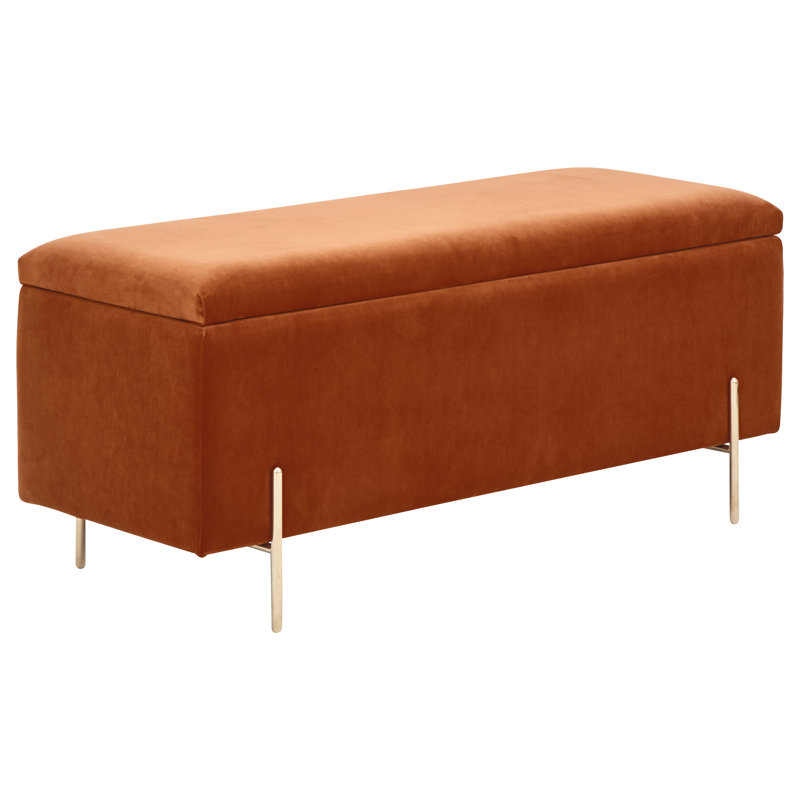 Baringer Upholstered Storage Bench, Russet