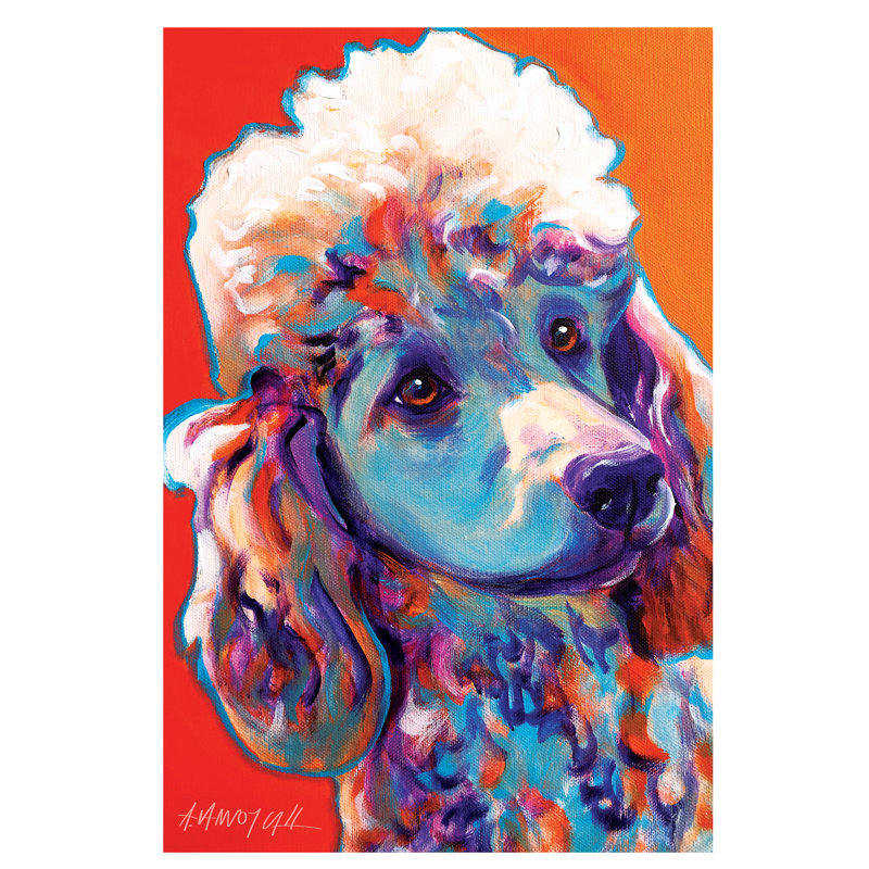 Bonnie The Poodle by DawgArt - Print on Canvas, 30.48 cm H x 45.72 cm W, No Frame