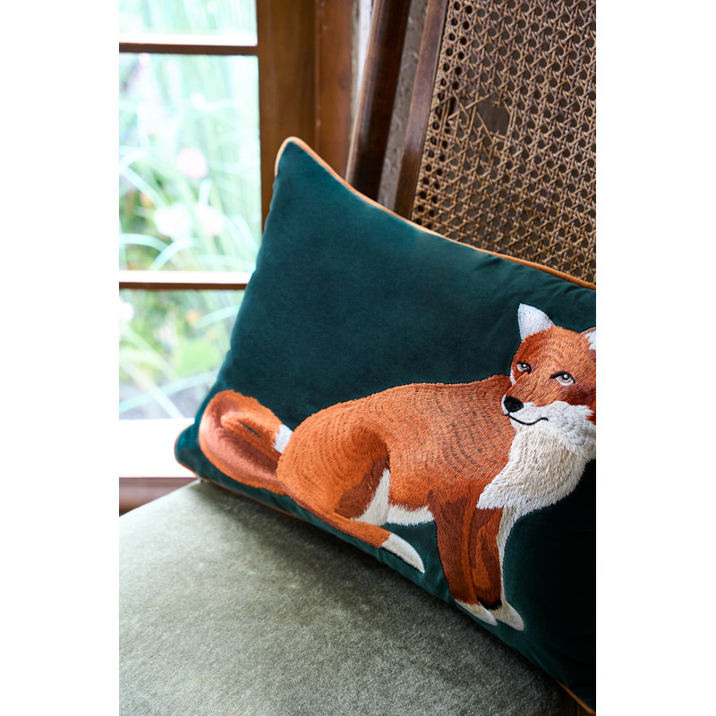 Housse de coussin en velours brodé, Vert