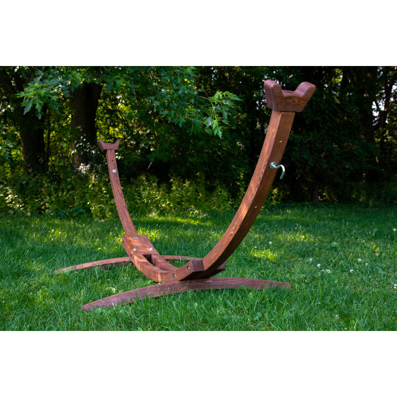 Derick Wood Standard Hammock Stand, 104cm H x 119cm W x 305cm D, Oak
