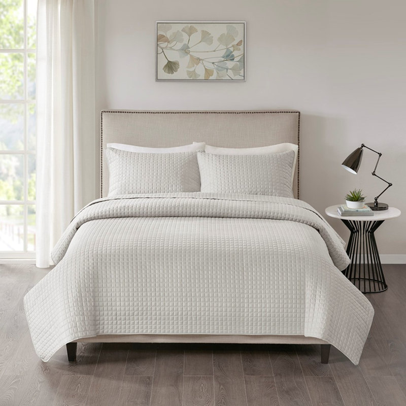 Design Otto 3 Piece Reversible Quilt Set - Queen Grey