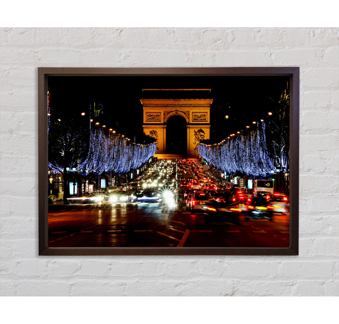 Paris Arc De Triomphe Nacht Lichter - Druck