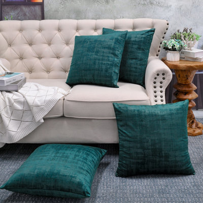 Textured Velvet Throw Pillow Cover
