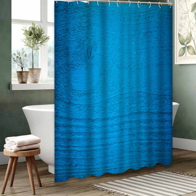 Rideau de douche bleu imperméable, rideaux de douche pour la salle de bain avec 12 crochets