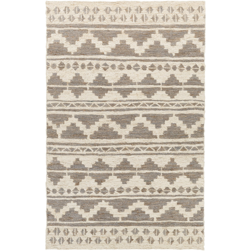 Tapis gris/beige tissé à la main Manderson, Rectangle 8 pi x 11 pi