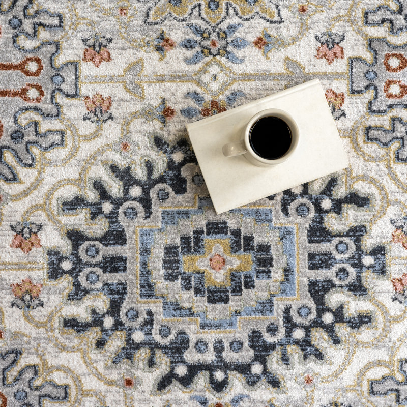 Tapis traditionnel lavable en machine Bonia, Rectangle 5 pi x 7 pi 8 po