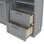 Lit escamotable double pleine grandeur avec placard, tiroirs et tablettes-748591876