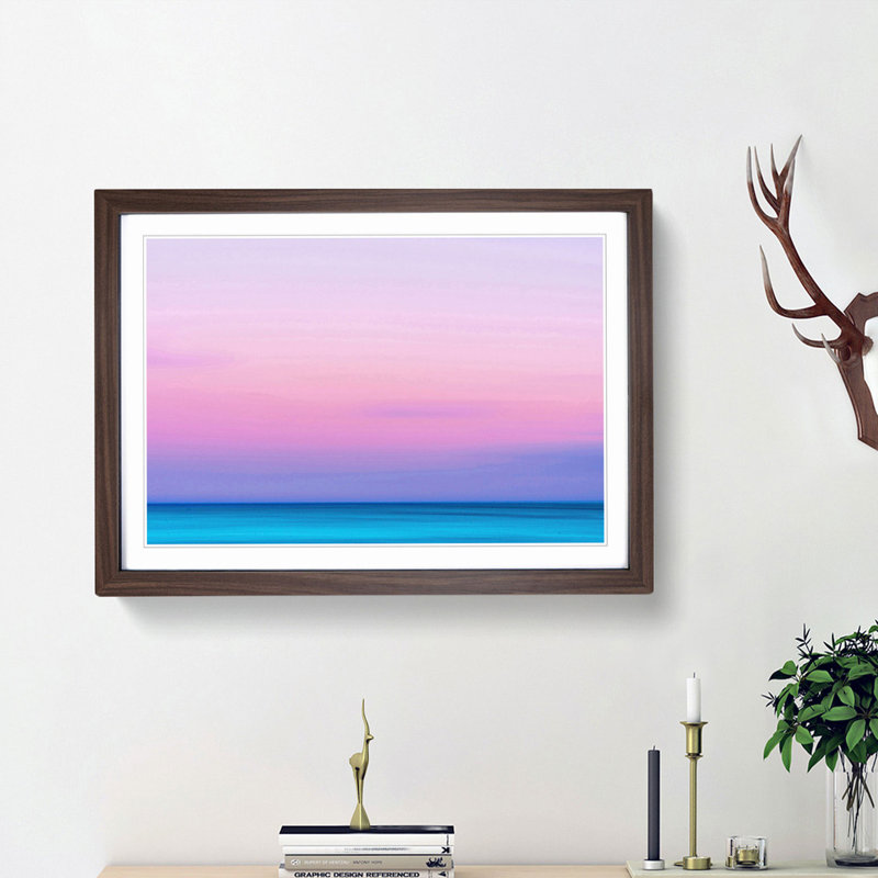 Beautiful Horizon - Single Picture Frame Print, 24cm H x 33cm W x 2cm D, Walnut Framed
