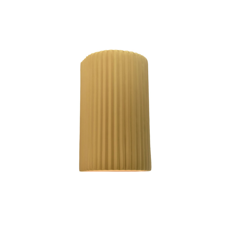 Applique murale en céramique Beda, H 9,5 po x l 5,75 po x P 4 po, Jaune atténué