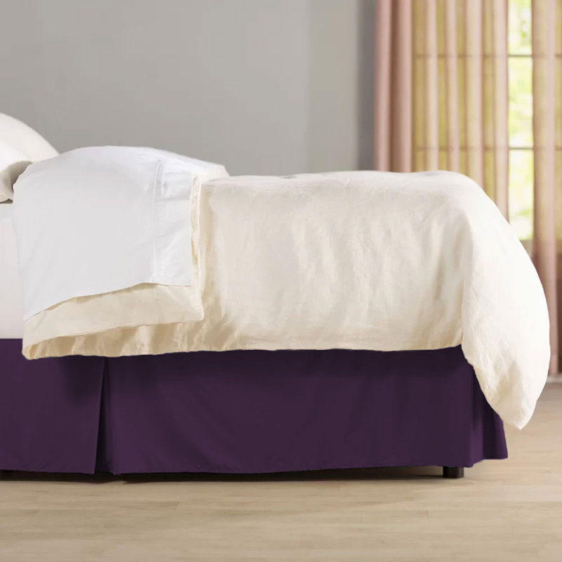 14" Soft Microfiber Bed Skirt - Basics by Wayfair™, Eggplant, Twin