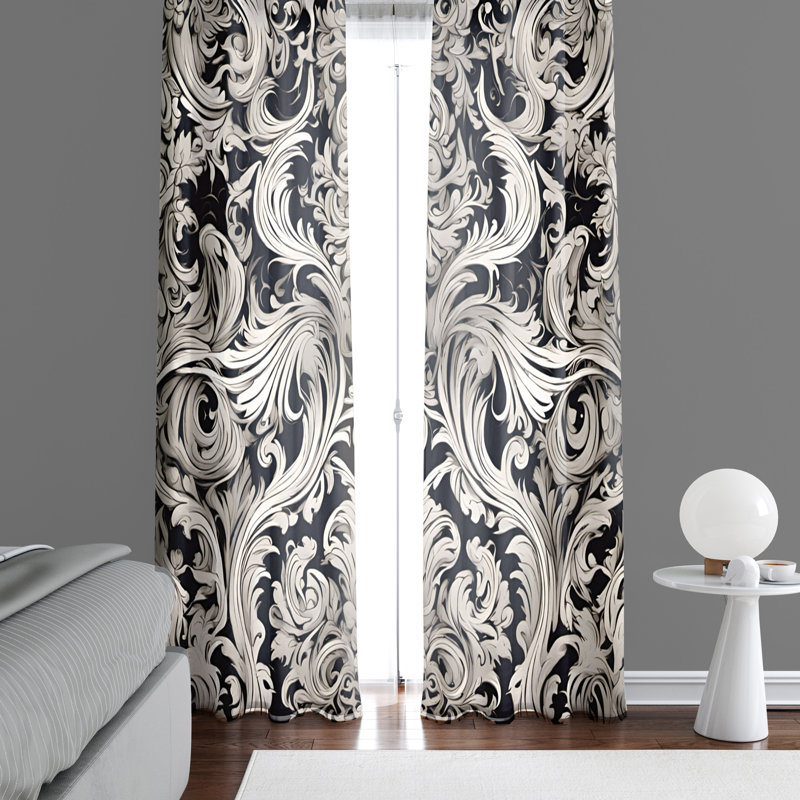 Paire de rideaux semi-transparents en polyester Kadejha, L 56 po x L 78 po