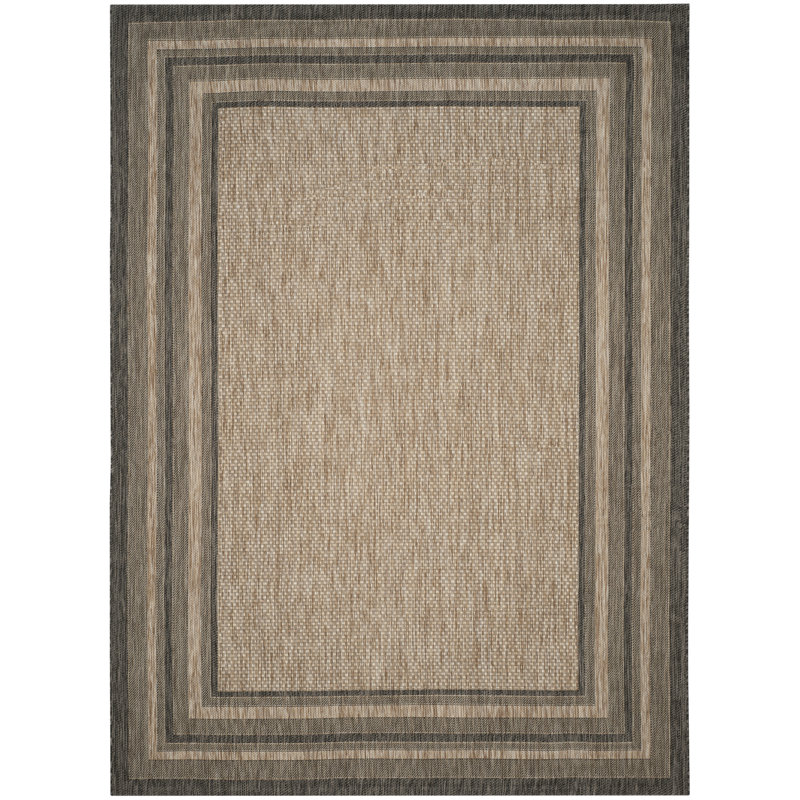 Tapis tissé à la machine Chapa, Beige/Black, Rectangle 10 pi x 14 pi