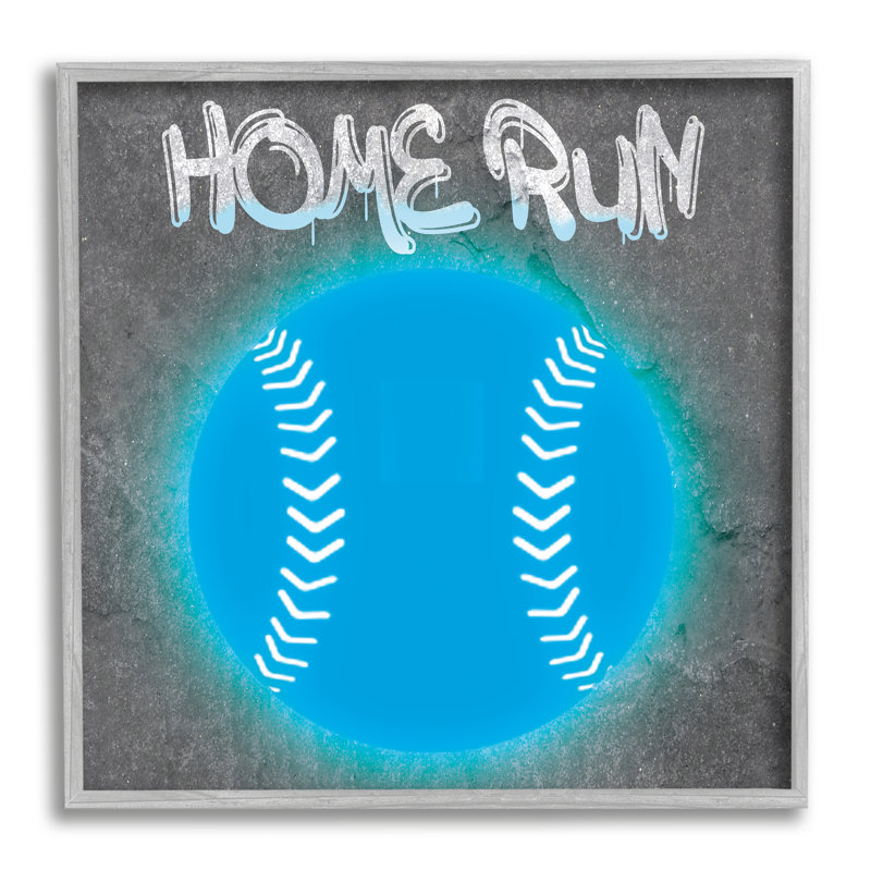Ba-867 - Home Run Urban Sports, impression sur bois encadrée, Estampe numérique Farmhouse, H 12 po x l 12 po x P 1,5 po