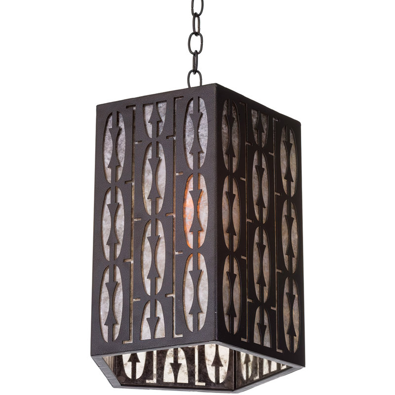 Bronze and Glass Mid-Century Modern Pendant Light