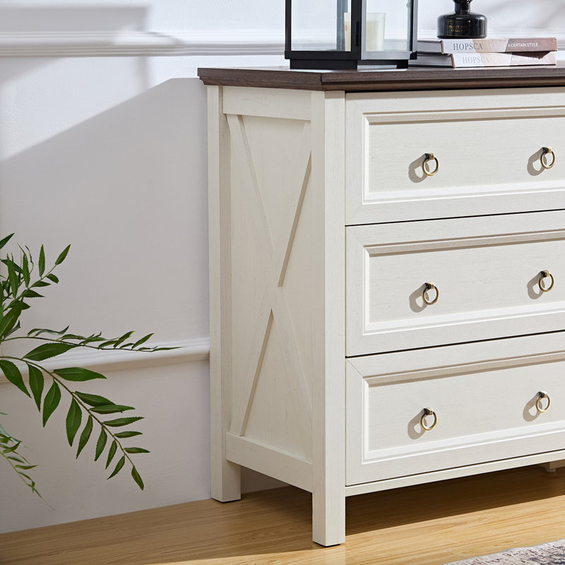 Commode double 6 tiroirs, Blanc
