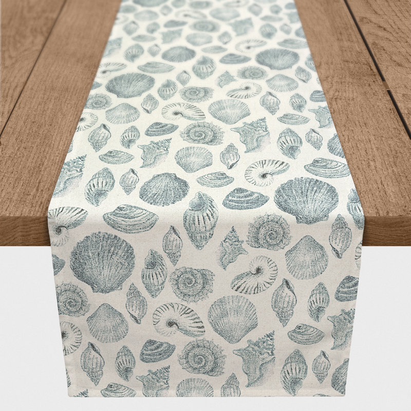 Chemin de table rectangulaire, 72 po x 16 po, Bleu / blanc