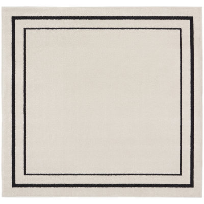 Nourison Essentials Ivory Black Indoor/Outdoor Area Rug