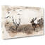 Stag Deer With Birds In Abstract - Wrapped Canvas Painting-55341340