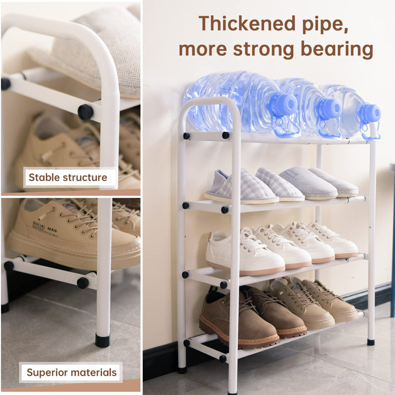 16 Pair Shoe Rack, White