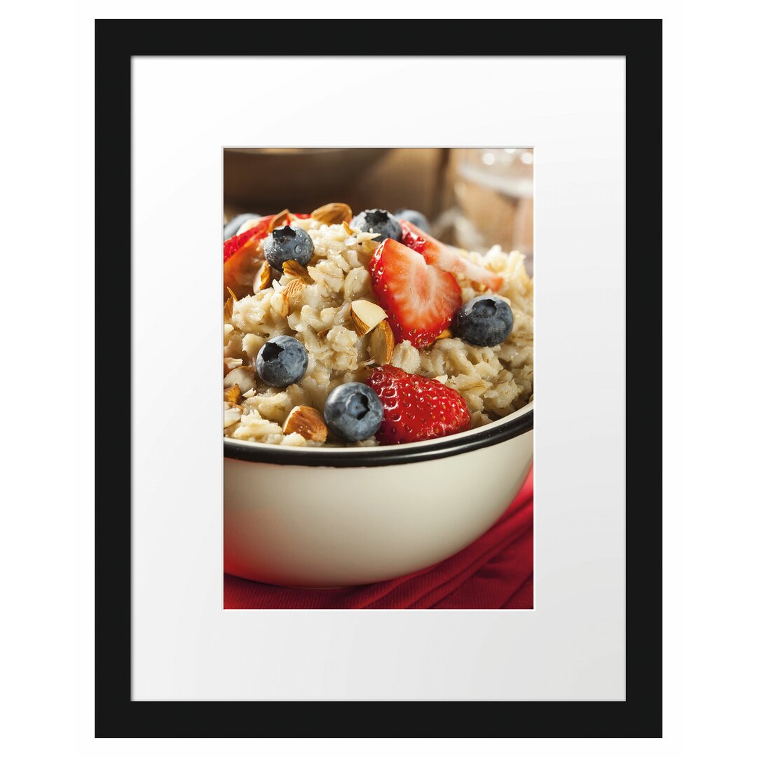 Gerahmtes Poster Porridge - Haferbrei mit Beeren