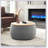 Round Storage Ottoman, 2 in 1 Function, Work as End table and Ottoman