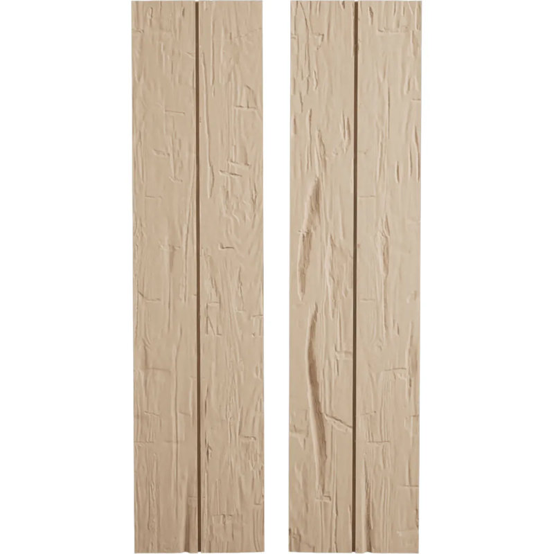 Volets rustiques en bois à deux planches jointes avec lattes et sans lattes (par paire), 11", H 76 po x l 11 po x P 1 po