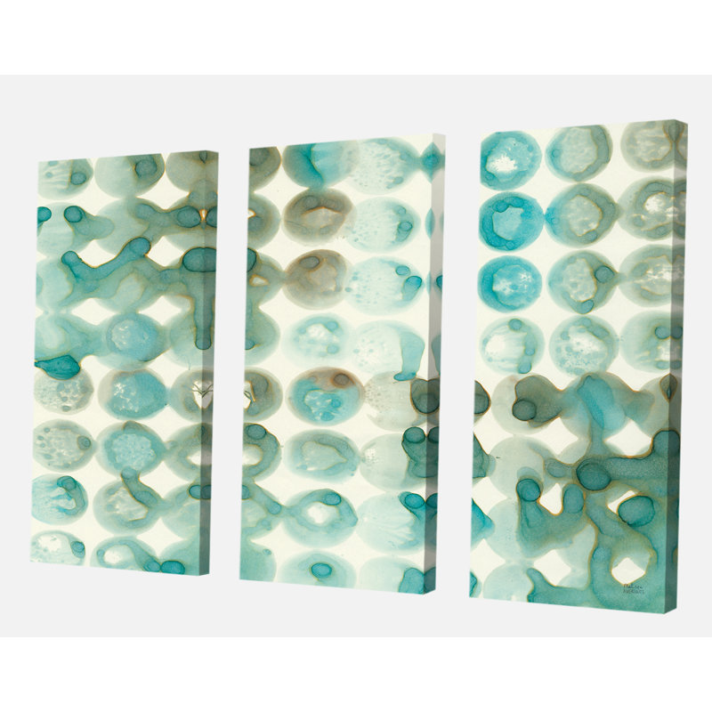 « turquoise aquarelle géométrique i », reproduction d’image multi-pièces sur toile, H 28 po x l 36 po x P 1 po