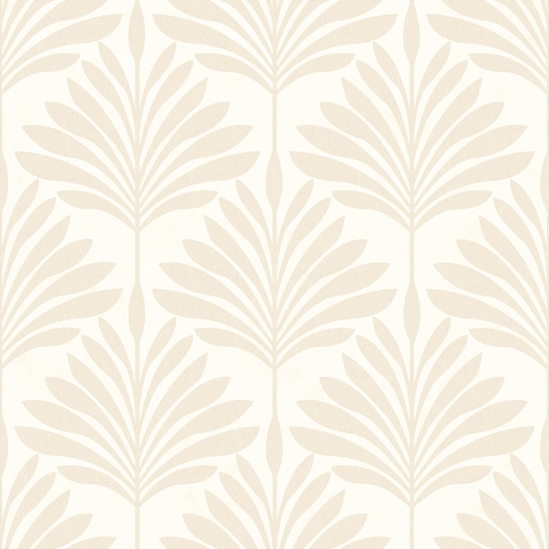 Palm Fan - Linen 10m Wallpaper, Soft Blue