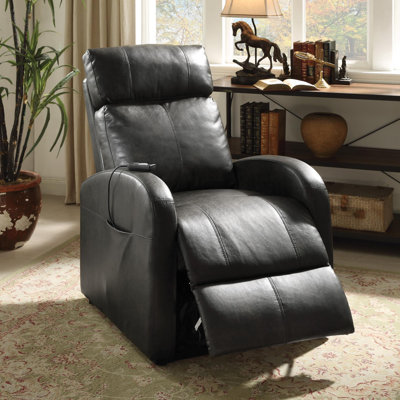 Brown Synthetic Leather Power Motion Recliner W/Lift