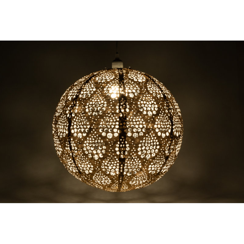Bronze 18'' Dewdrop Patterned Globe Pendant Lamp