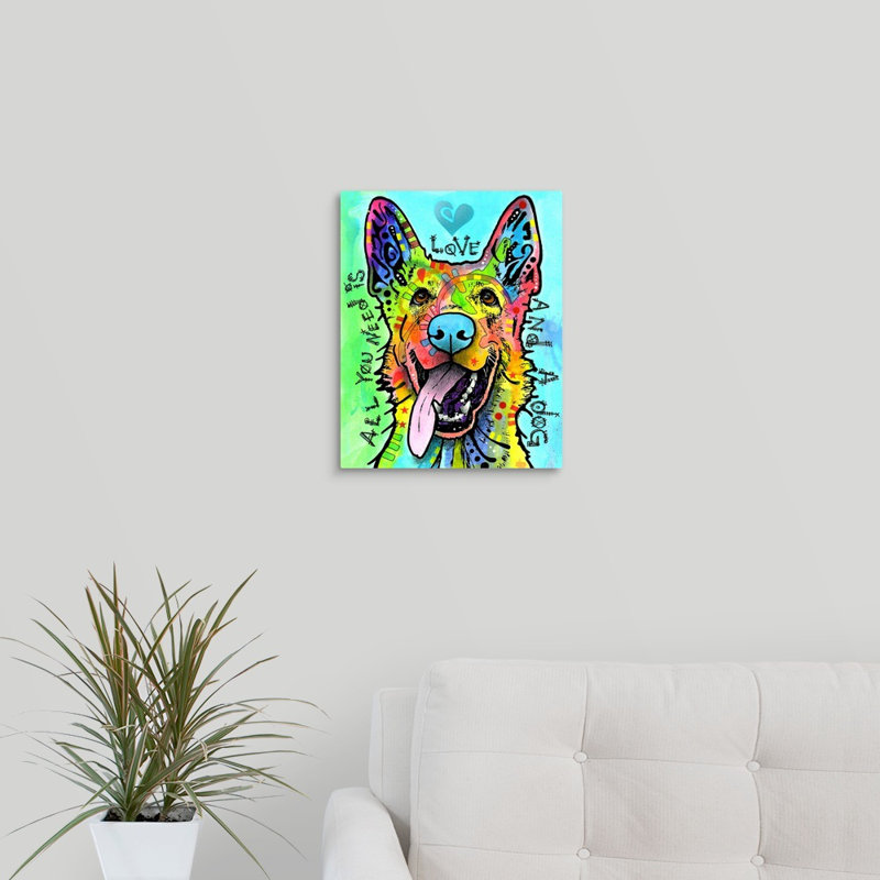 «Love and a Dog», reproduction, Toile, H 20 po x l 16 po x P 1,5 po