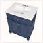 Armoire de salle de bain 24 po avec portes à fermeture douce et tablette réglable, meuble-lavabo avec lavabo en céramique-2094302417