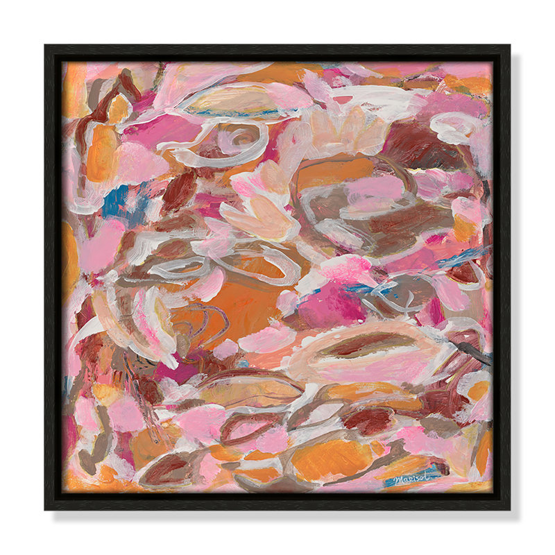 Impression romantique romantique à carreaux par Marisol Evora, Espresso, H 13,5 po x l 13,5 po