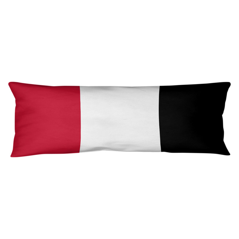 Oreiller de corps en polyester Atlanta, Rouge / blanc / noir, NFL Stripes Football